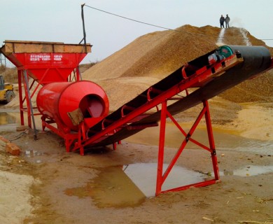 滾筒式洗石機加長(cháng)5米型工作現場(chǎng)